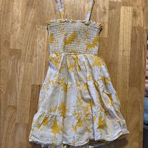 Janie and Jack Yellow and White Pleated Tiered Sundress